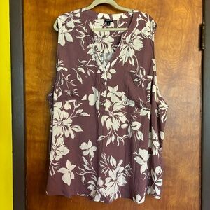 Torrid Women's Top Harper Sleeveless Gauze Button Down Floral Size 5
